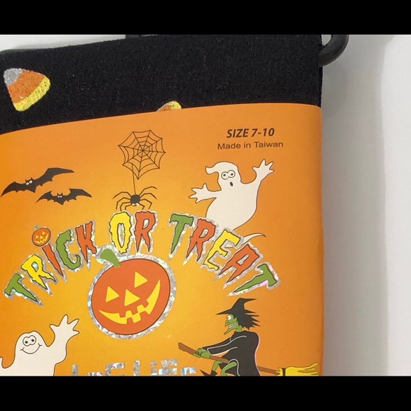 Halloween Black Candy Corn Tights - Picture 4 of 5